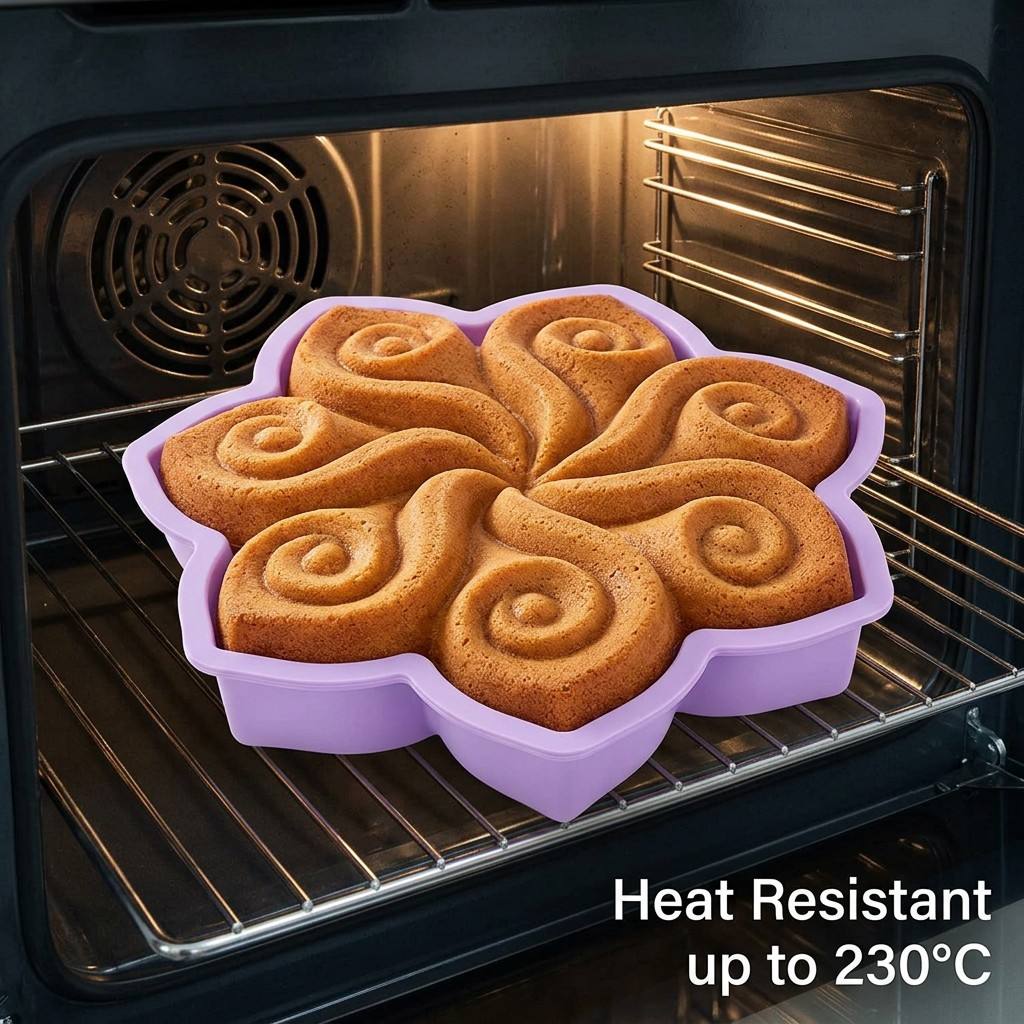 Kitchen Appliances Brand - 대형 꽃 모양 실리콘 케이크 몰드,