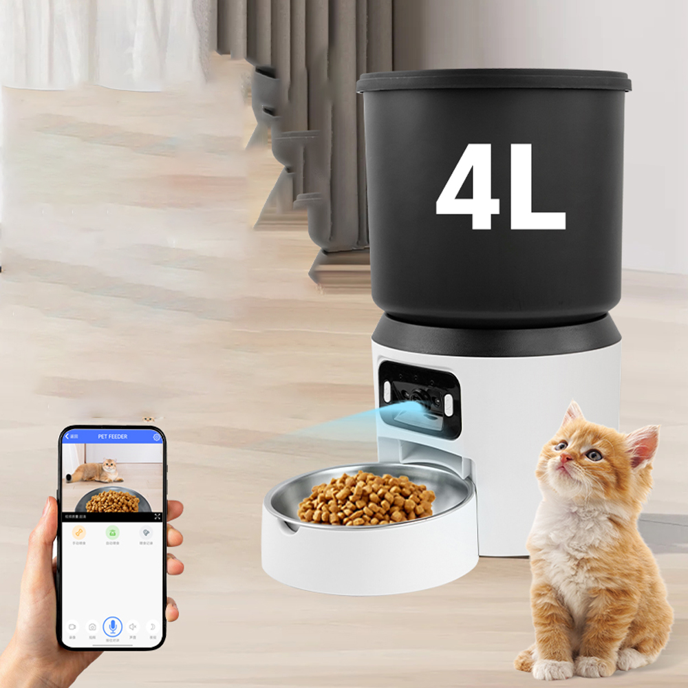 4L 애완동물 급식기 버튼 WiFi 카메라 자동 고양이 - Kitchen Appliances Video 리뷰 및 가격